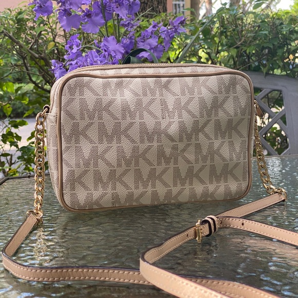 Michael Kors White Fulton Logo Crossbody Purse - Picture 12 of 16